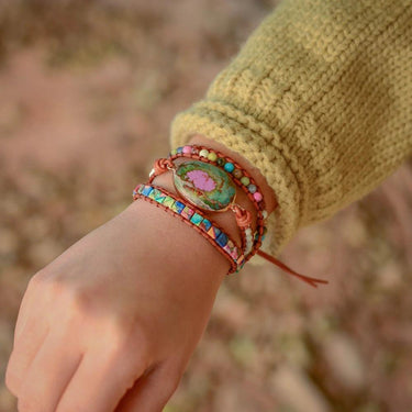 Natural Retro Jasper Chakra Wrap Bracelet-Your Soul Place